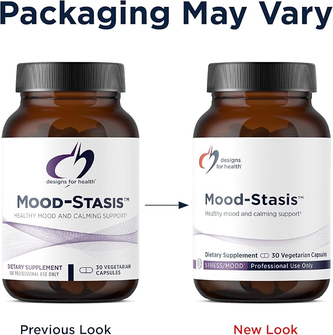 Designs for Health Mood-Stasis - 5-MTHF Methyl Folate + Methyl B12 Saffron Extract for Mood Support &amp Calming Support (30 Capsules)