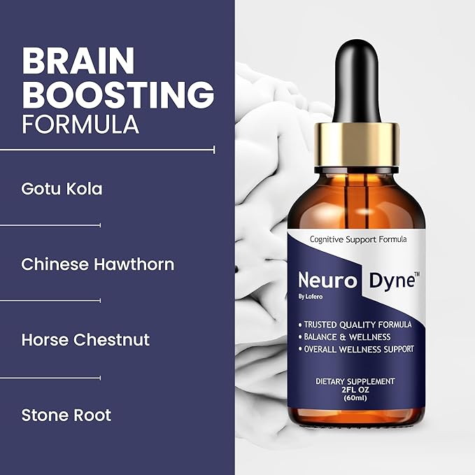 (2 Pack) NeuroDyne Drops NeuroDyne Supplement Memory &amp Focus Mind Energy Health Support Natural Formula Neuro Dyne Liquid Overall Wellness Support Nootropic Clarity Vitamin - Made in USA (4 oz)