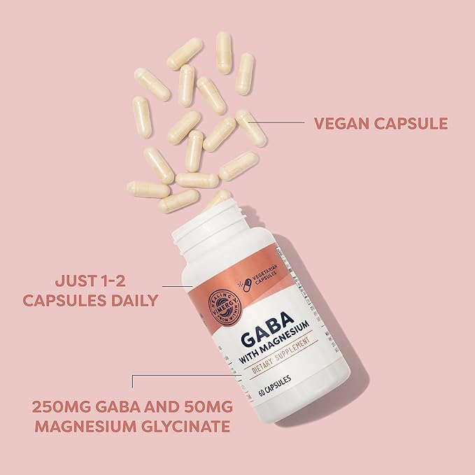 VIMERGY GABA with Magnesium – Supports Nervous System Function – Promotes Relaxation – Kosher Vegan &amp Gluten-Free – 60 Capsules