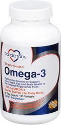 Omega-3 Enteric-Coated Fish Oil Supplements Triglyceride Form 1100 mg Total Omega-3 Fatty Acids Non-Dairy and Gluten-Free Special Enteric Coated Softgels for No Fishy Burps - 180 Count
