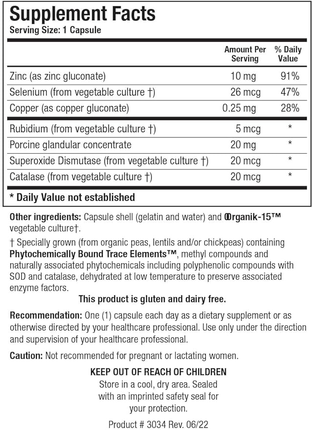 Biotics Research GTA Forte II™ Selenium Supplement with Zinc Copper Porcine Glandular &amp Rubidium Endocrine Glands Support Optimal Hormonal Balance Phytochemically Bound Trace Elements 90 Caps