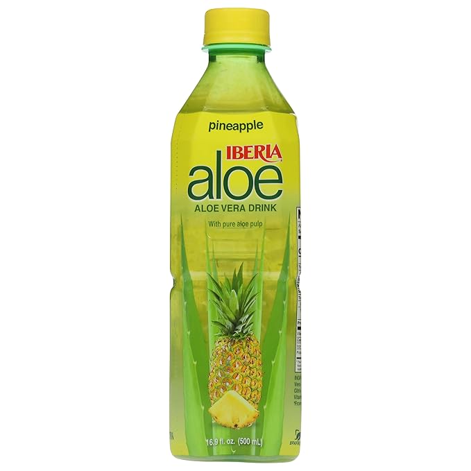 Iberia Aloe Vera Juice Drink Pineapple 16.9 Fl Oz (Pack of 24)