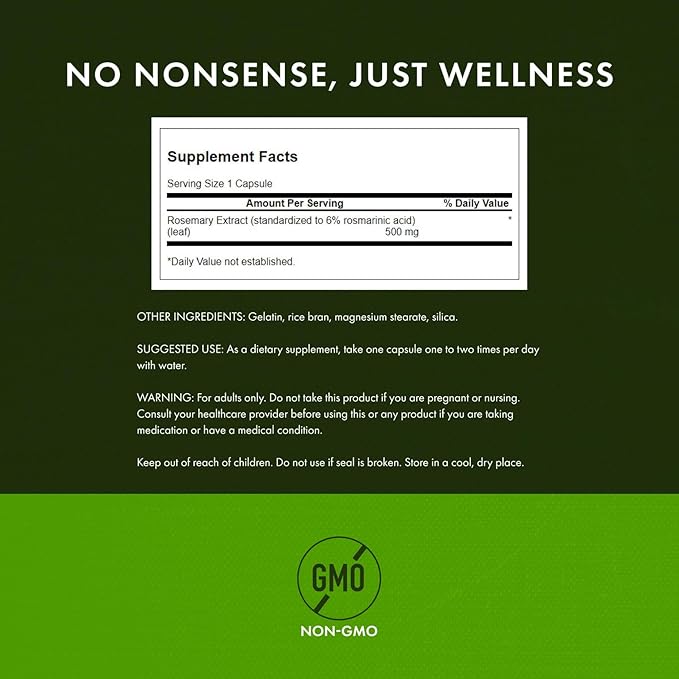 Swanson Rosemary Extract - Standardized 500 mg 60 Caps (2 Pack)