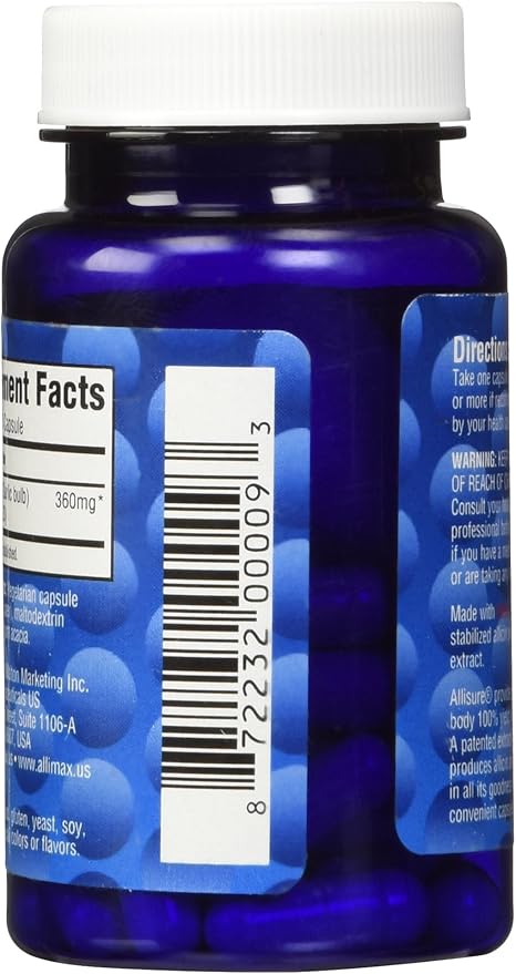 AlliUltra Capsules 360mg – 30 Count | High Strength Stabilized Allicin Garlic Supplement for Natural Immune Support Plant-Based Non-GMO Vegan Made in UK