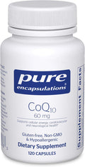 Pure Encapsulations CoQ10 60 mg | Coenzyme Q10 Supplement for Energy Antioxidants Brain and Cellular Health Cognition and Cardiovascular Support* | 120 Capsules