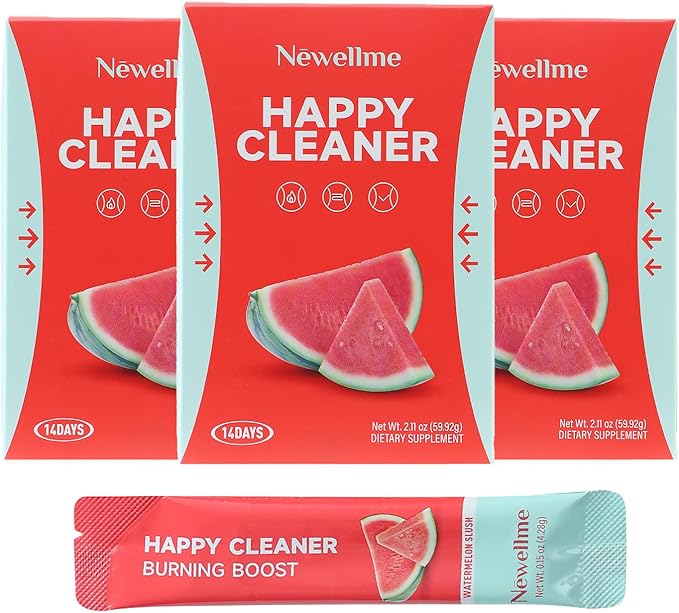 Newellme Watermelon Berry Superfoods Happy Cleaner Probiotic Powder Happy Cleaner para Bajar De Peso Natural Antioxidant &amp Greens Mix with Fruits and Veggies (42-Days Watermelon)