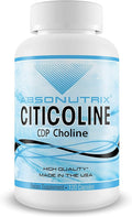 Absonutrix Citicoline CDP Choline 530mg Nootropic Supplement GMP Certified Third-Party Tested Easy to Swallow 120 Veg caps Improves Cognitive Skills Supports Memory Non-GMO Made in USA