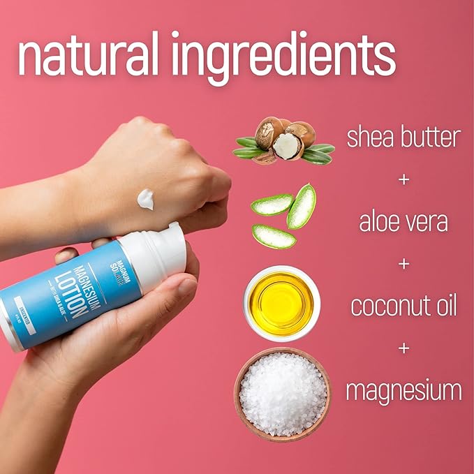 Magnum Solace Magnesium Lotion – Super Concentrated – Made with Aloe and Shea – Safe for Kids Made in the USA (Lavender)