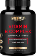 Vitamin B Complex - Contains All Essential B Vitamins - B1 B2 B3 B5 B6 B7 B9 B12 and Biotin - Super B Complex Vitamins for Energy Immunity and Mood Support - 90 Tablets