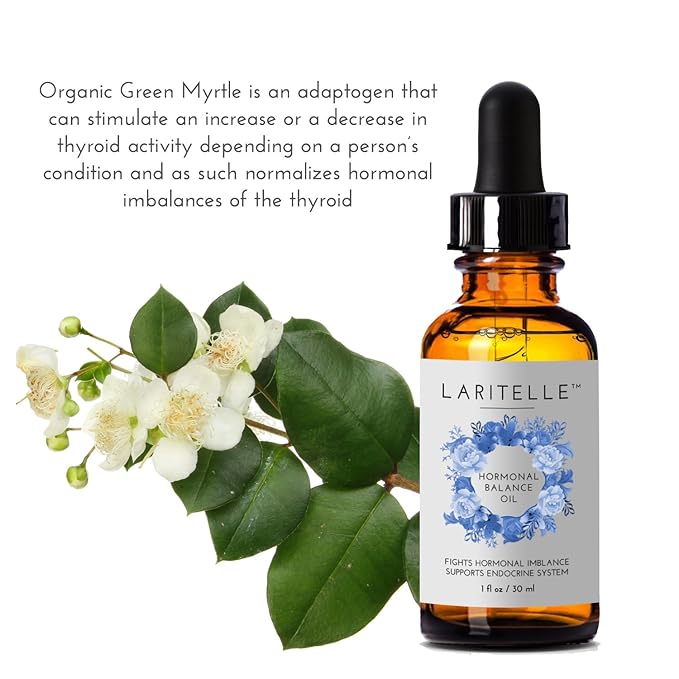 Laritelle Organic Hormonal Balance &amp Thyroid Support Treatment 1 oz | Fights Hormonal Imbalance Supports Endocrine System| Normalizes Hormonal Imbalances of The Thyroid | Rejuvenating Age Defyin