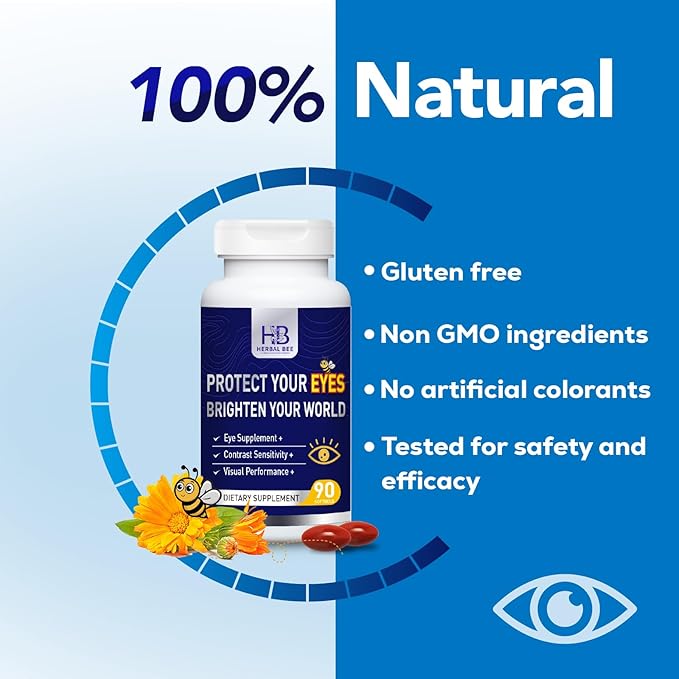 Eye Supplement - Lutein 10mg Meso-Zeaxanthin 10mg Zeaxanthin 2mg - Eye Vitamins Supports Vision Blue Light Protection &amp Macular Health - Natural Antioxidant Formula | 90 Softgels