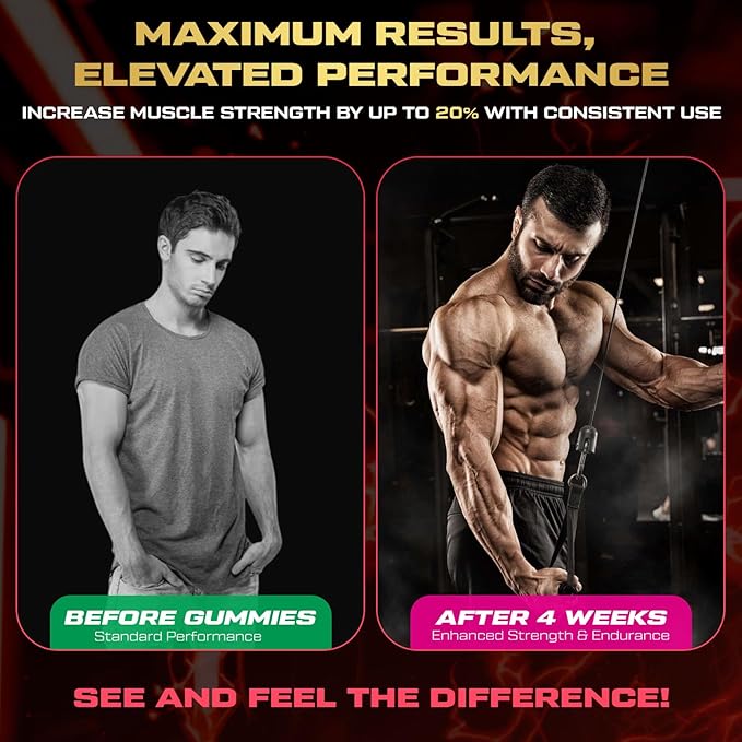 Creatine Monohydrate Gummies for Men &amp Women 9000MG Creatine Gummies Sugar Free with L-Taurine BCAA 2:1 B12 B6 for Boost Strength Focus &amp Endurance Vegan Non-GMO Strawberry 120pcs
