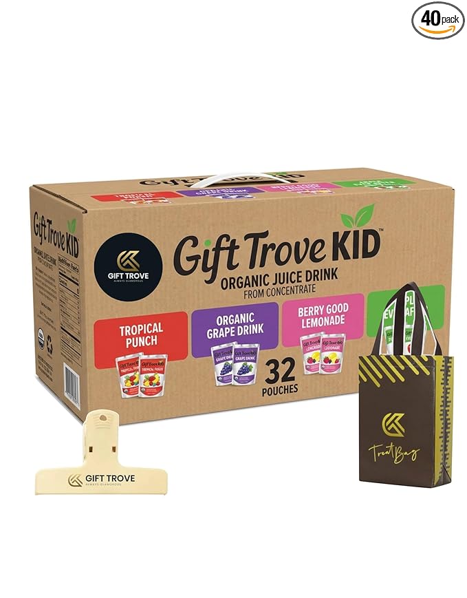 GT Gift Trove Always Glamorous Kid Organic Juice Boxe Kid Organic Juice Drink Assorted Variety Pack 6 Fl Oz 40 Count