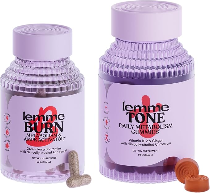 Lemme Daily Sculpt Bundle - Burn Capsules &amp Tone Gummies Promote Lean Body Mass for Men &amp Women (60 ct Each)