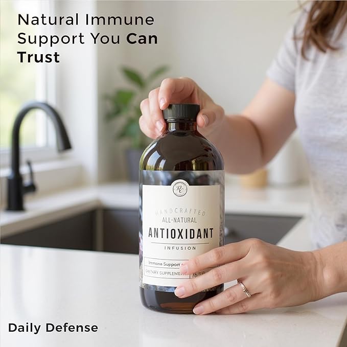 Rowe Casa Organics Antioxidant Infusion with Aronia Blueberries &amp Cranberries – Handcrafted Liquid Vitamin C Syrup for Daily Wellness &amp Overall Vitality – 16 Fl Oz