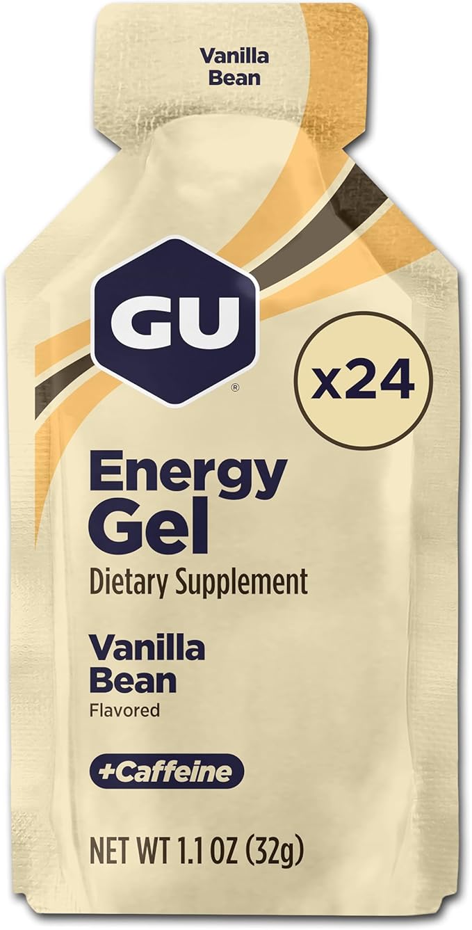GU Energy Original Sports Nutrition Energy Gel Vanilla Bean 26.4 Oz 24 Count