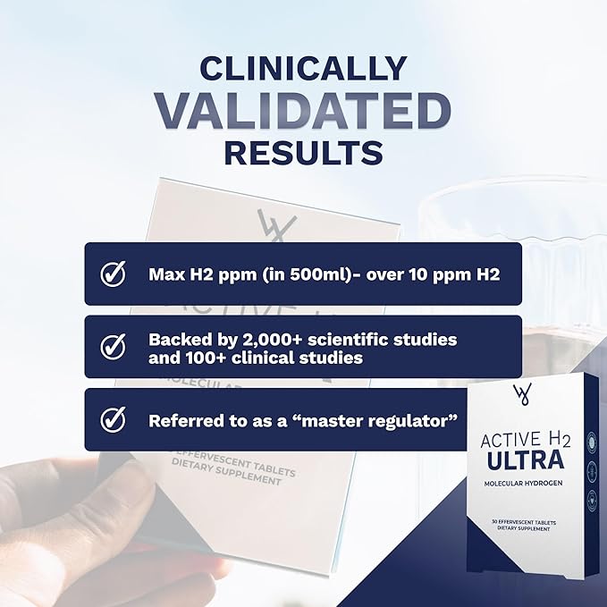 Active H2 Ultra Hydrogen Water Tablet - Optimize Health Support Immunity and Balance Antioxidants with Benefits of Molecular Hydrogen (1 Bottle 60 Tablets)