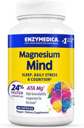 Enzymedica Magnesium Mind Supplement for Women &amp Men - Sleep Stress &amp Cognition Support ATA Mg 24% Faster Absorption High Bioavailability Magnesium Capsules for Brain Vegan Gluten Free -