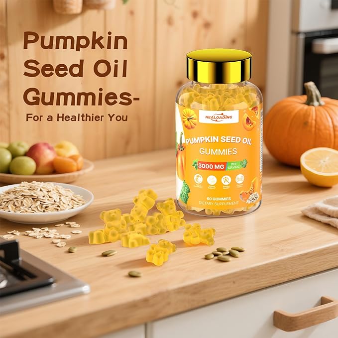 Pumpkin Seed Oil with Saw Palmetto: Pumpkin Seed Oil Gummies Extract Sugar-Free 3000mg Per Serving for Hair Growth Urinary Bladder &amp Prostate Health Non-GMO