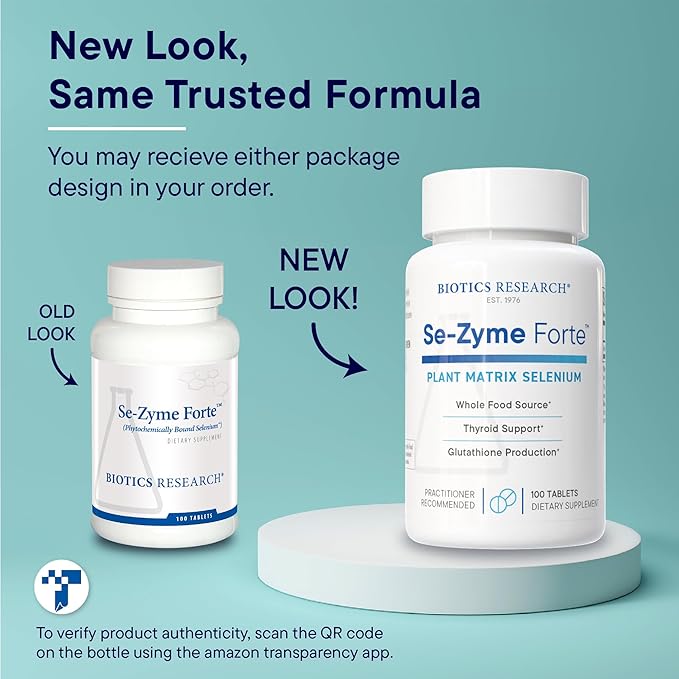 Biotics Research Se-Zyme Forte™– Whole Food Selenium Source Thyroid Gland Function DNA Production Cognitive Health Potent Antioxidant 100 Tablets