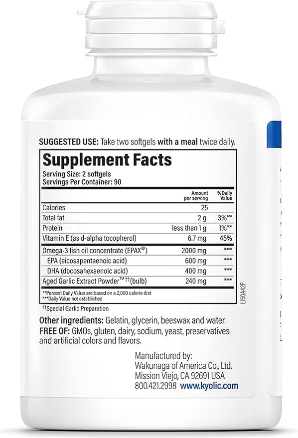Kyolic Aged Garlic Extract Formula 150 Cholesterol &amp Circulation Health* 180 softgels