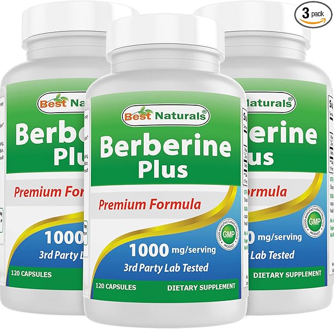 Best Naturals Berberine Plus 1000 mg/Serving 120 Capsules (120 Count (Pack of 3))
