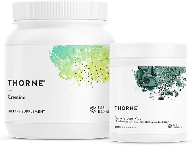 THORNE - Performance &amp Vitality Bundle - Creatine &amp Daily Greens - 30 to 90 Servings