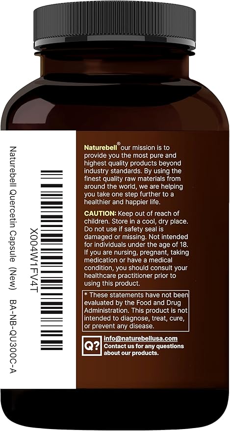 NatureBell Quercetin 500mg - 240 Capsules - Ultra Strength Supplement for Healthy Immune Support* - Quercetin Dihydrate from Sophora Japonica - Bioavailable Form