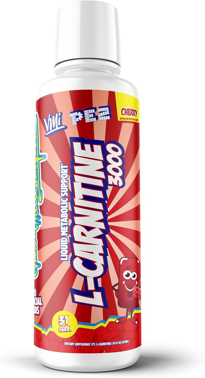 VMI Sports L-Carnitine 3000 Liquid | 3000 mg Carnitine Supplement | Zero Calorie Zero Sugar Keto Friendly for Men and Women – Great Tasting| 31 Servings (PEZ Cherry)