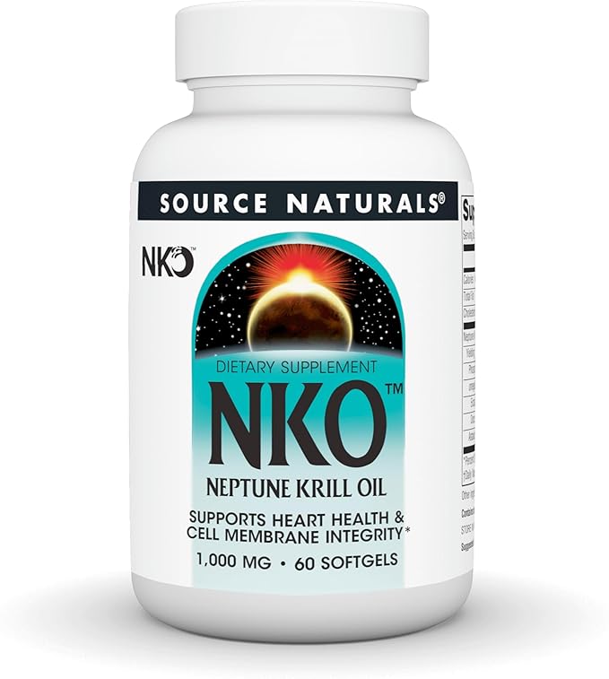 Source Naturals NKO Neptune Krill Oil Supports Heart Health and Cell Membrane Integrity* 1000 mg - 60 SoftGels