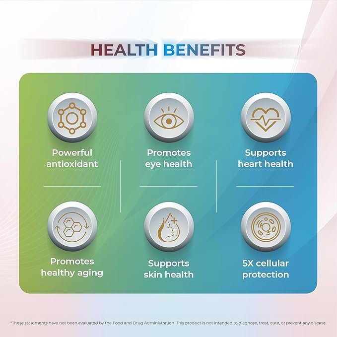 WELLNESS EXTRACT Astaxanthin 12mg Supplement – AstaREAL™ Astaxanthin with GG-Gold® Geranylgeraniol &amp DeltaGold® Tocotrienols Powerful Antioxidants for Eye Skin &amp Heart Health Support – 60 So