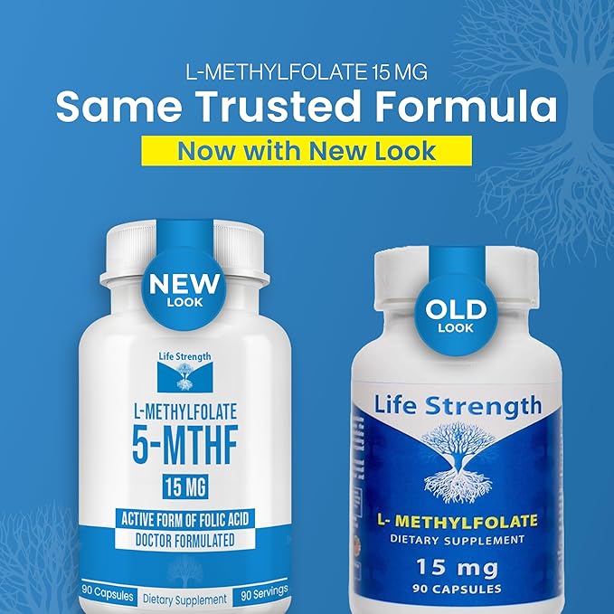 L Methylfolate 15mg | 90 Capsules | Optimized &amp Highly Bioactive Methyl Folate Supplement | 5-MTHF Supports for Energy Focus &amp Mood | Non-GMO Gluten Free Vegan | 3 Month Supply
