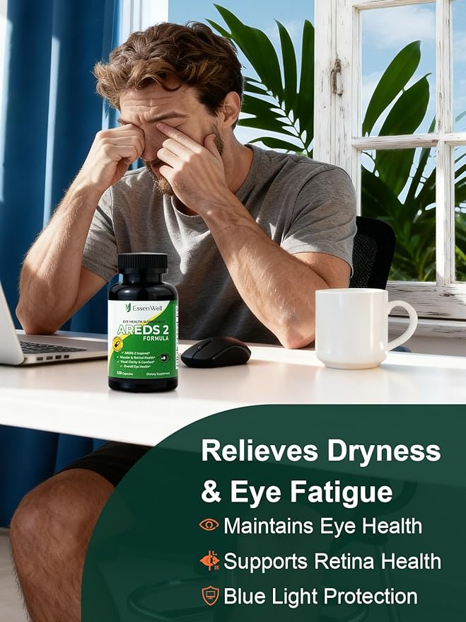 AREDS 2-2 Pack 240 Capsules + Multivitamin Lutein and Zeaxanthin 20mg 2-in-1 Eye Vitamin Contains Vitamin C D E &amp Zinc