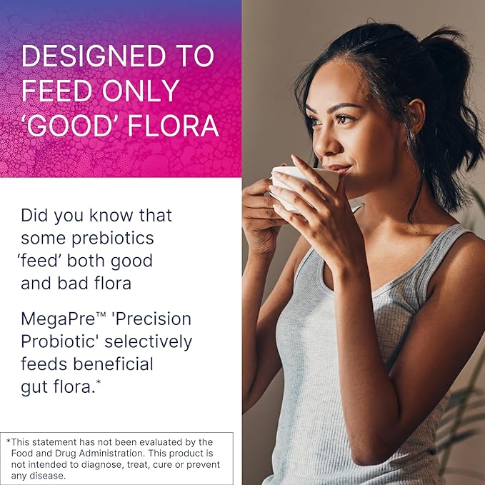 Microbiome Labs MegaPre Prebiotic Fiber Supplement in Vegetable Capsules - Prebiotic Supplement with Clinically Tested Oligosaccharides - Support Microbial Diversity &amp Gut Health (180 Capsules)