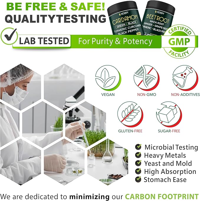 Bundle 6in1 Beet Root Capsules 100 Count &amp 4in1 Cardamom Capsules 100 Count - Support Restful Night Heart Health Digestion &amp Natural Wellness