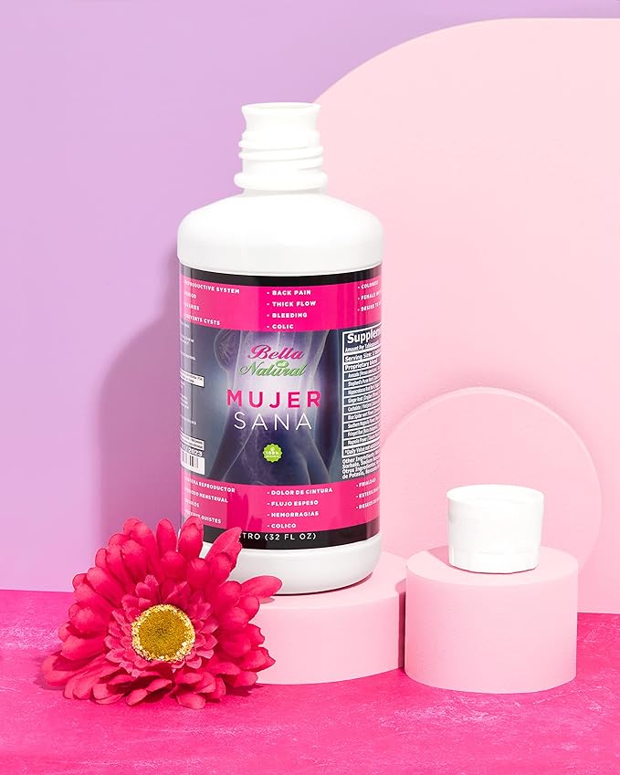 Bella All Natural Mujer Sana Healthy Woman Hormonal imbalance PCOS Period Cramps - 1 Liter