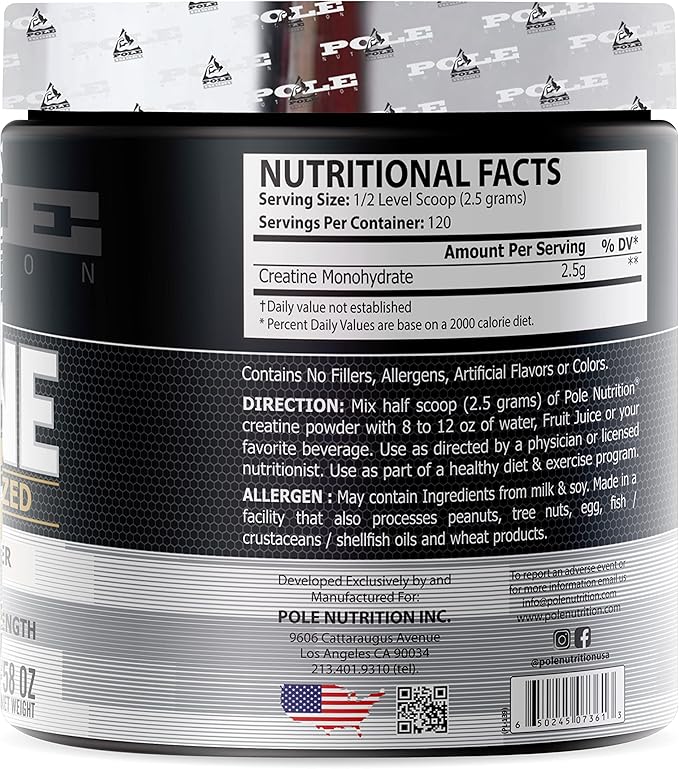 Creatine Monohydrate Micronized | 300g | 120 Servings | Premium Creatine Powder for Strength Muscle Growth &amp Performance