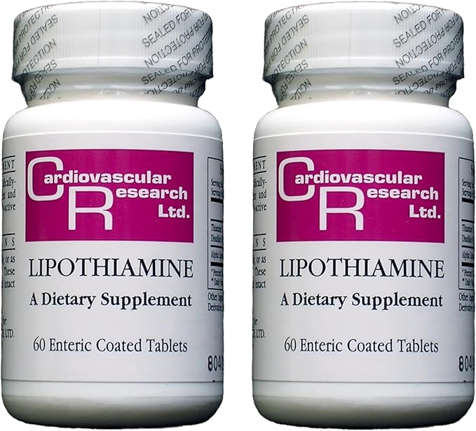 Cardiovascular Research Lipothiamine Vitamin B1 with Alpha-Lipoic Acid Tamper Resistant Tearstrip Shipping Box 120 Count