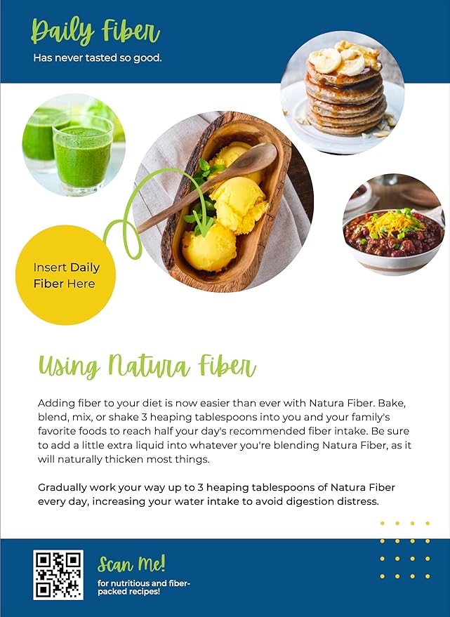 All-Natural Organic Fiber Powder Supplement Plant-Based Whole Food Ingredients No Artificial Colors or Flavors