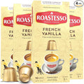 Roastesso Aluminum Espresso Capsules French Vanilla Natural Flavored Coffee Compatible with Nespresso Original Machines Medium Roast Intensity 7 Recyclable Coffee Pods Packed in USA (40 Count)