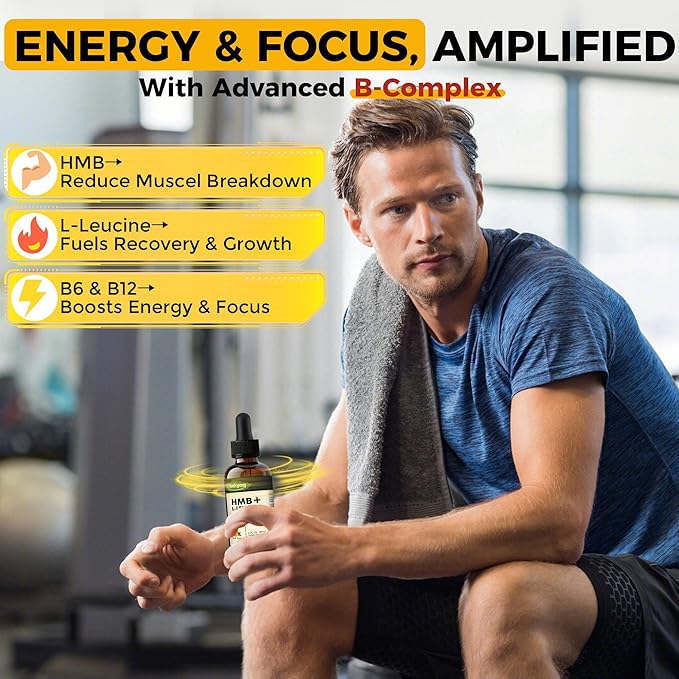 Leucine HMB Liquid Supplements Sugar Free HMB L-Leucine Liquid Drops for Adults Seniors Kids Sulforaphane Supplement Broccoli Sprout Extract Liquid Kids Appetite Booster (1+yrs) Vegetable Liquid