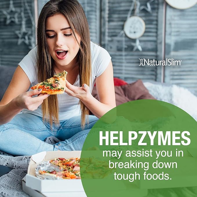 NaturalSlim Digestive Enzymes for Women &amp Men - Helpzymes Essential Enzymes for Digestion Gut Health Gas Bloating Relief with Bromelain Ox Bile Pancreatin. &amp Betaine HCL - 100 Capsules 3 P