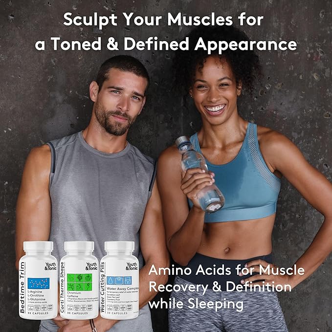 Youth &amp Tonic Lean Sculpt Defined Cleanse – Water Weight Away Cortithermo Shape &amp Bedtime Trim for Detox Metabolism Bloating Energy &amp Dietary Discipline for Mindful Eating – 90 Pills for