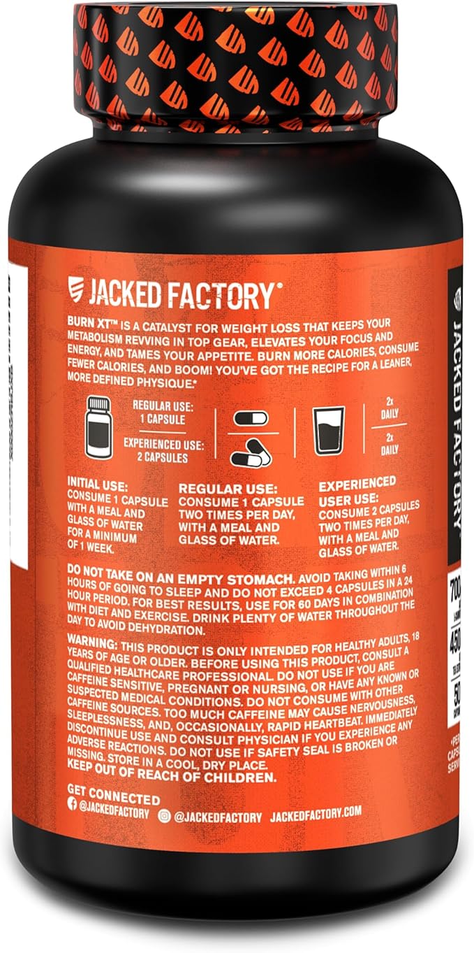 Jacked Factory Burn-XT (60 Capsules) + Lean-PM (60 Capsules) + Lean-XT (60 Capsules) 24-Hour Weightloss Stack w/Clinically Studied Thermogenic Fat Burners &amp Nighttime Weight Loss Sleep Aid