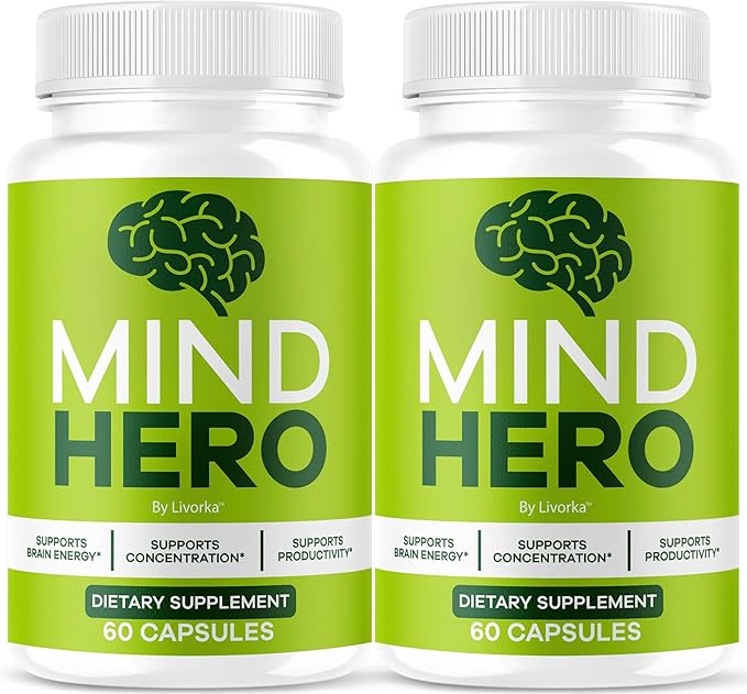 (2 Pack) Mind Hero Capsules - Brain Health and Memory Support Advanced Formula MindHero Focus Pills Daily Support Natural Cognitive Function for Overall Health &amp Wellness 120 Capsules for 2 Mont