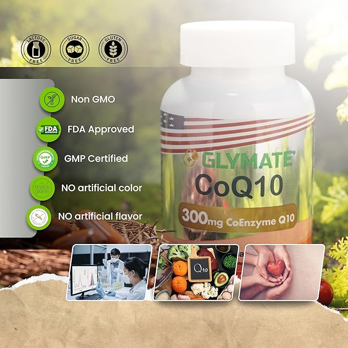 300mg CoEnzyme Q10 Support Healthy Heart with Non-GMO Soybean Oil for Optimal Benefits