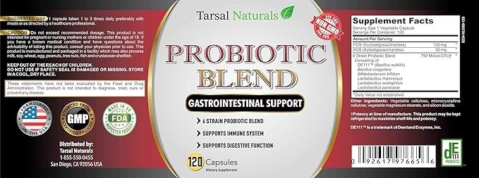 Probiotic Blend Gastrointestinal Support 120 Caps.Provide a Balance of Beneficial Bacteria. Also Probiotic Blend can Help Assist in maintaining Healthy intestinal Flora. Support Strengthen The Bodies