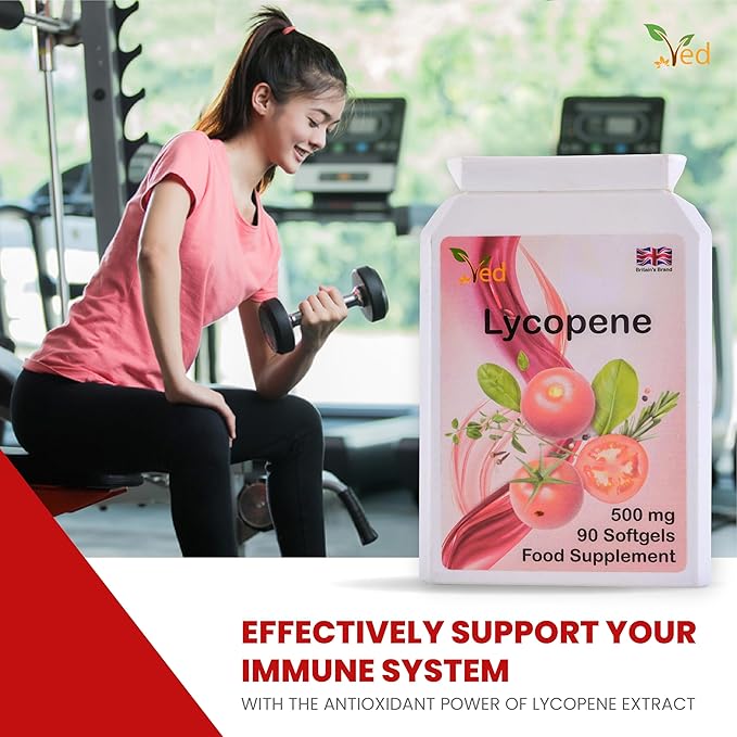 Ved Lycopene 500 mg | 90 softgel 6 Month Supply.(Pack of 2)