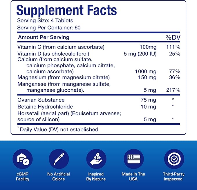 Osteo-Plex Bone Health Supplement for Women - Clinical Formula Bone Strength Supplement with Magnesium Calcium Vitamin D3 &amp Trace Minerals Complex - Easy to Swallow Gentle Tablets (120 Count)