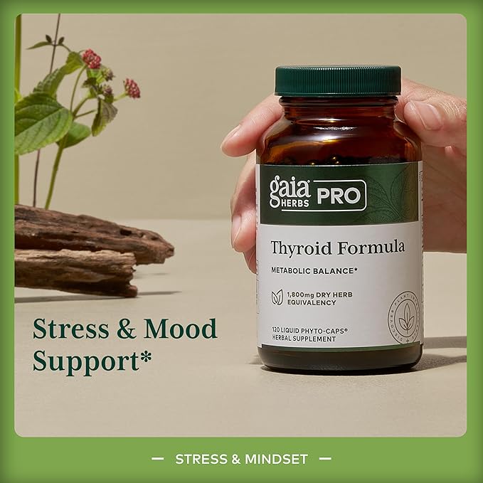 Gaia Herbs Pro Thyroid Formula - Supports Cardiovascular &amp Metabolic Health - with Ashwagandha Root Schisandra Berry Kelp &amp Brown Seaweed - Vegan &amp Gluten-Free - 120 Liquid Phyto-Caps (6